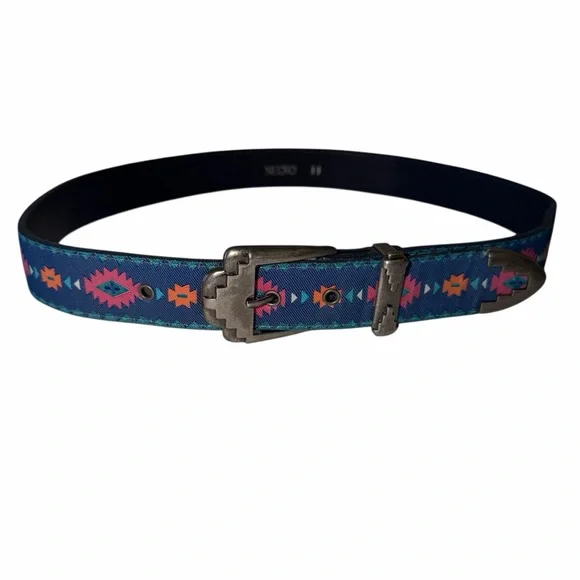 Nuovo southwest Patterned Belt with Silver Buckle 11
