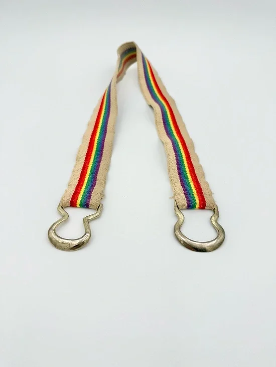 Vintage 1970s Rainbow Woven Elastic Belt