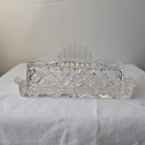 Gorham Crystal King Edward Covered  Butter Dish Discontinued