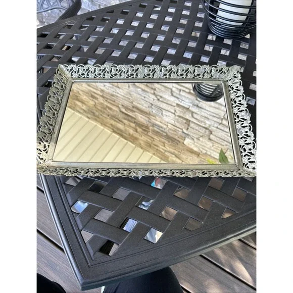 Vintage Dresser Mirror 15x10‎ Gold Tone