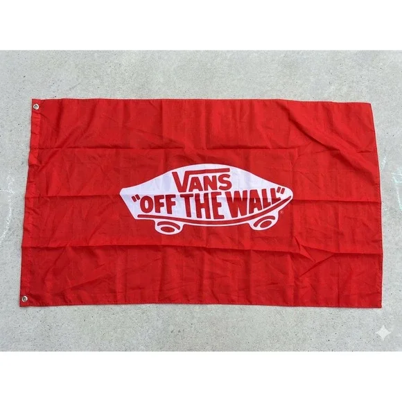 New Vans Family OFF THE WALL Shoes Red Skateboard Logo Flag Banner 30