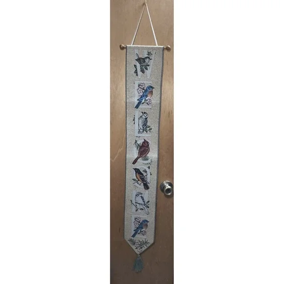 Bird Watchers Welcome Tapestry Wall‎ Hanging Decor Cardinal Bluebird Woodpecker