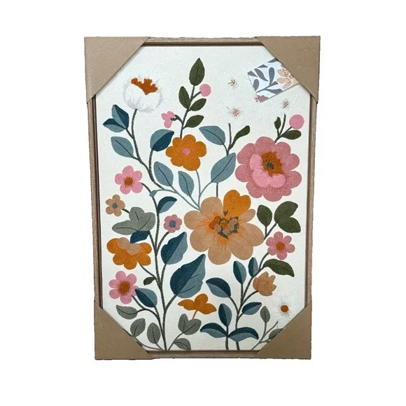 New BP Home Textile Woven Embroidered Wall Art Wildflowers Home Decor 18