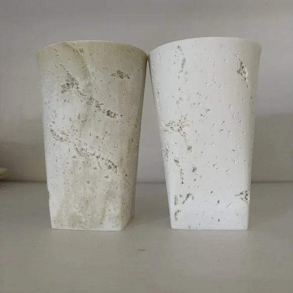 Croscill Travertine Bathroom Vanity Cups Tumblers Toothbrush Holders Ivory Taupe