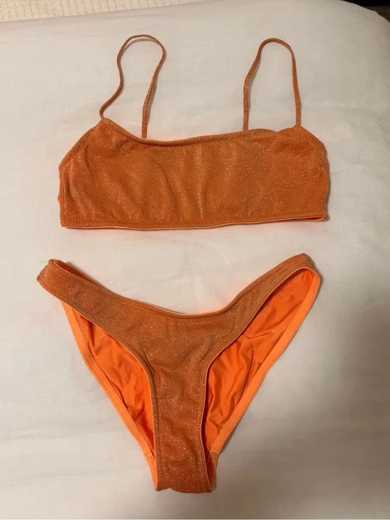 triangl swimwear Glittery Orange Bikini Set