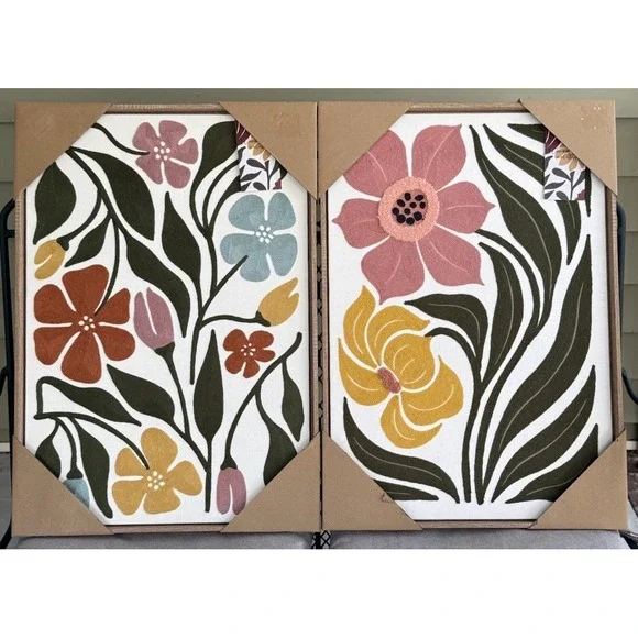 NWT BP Home Textile  Embroidered Woven Wall Art Vibrant Floral Decor 18