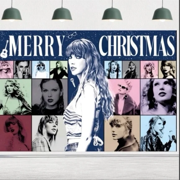 NWT Taylor Swift “Merry Christmas” Eras Tour–inspired 3x5’‎ Collage Banner