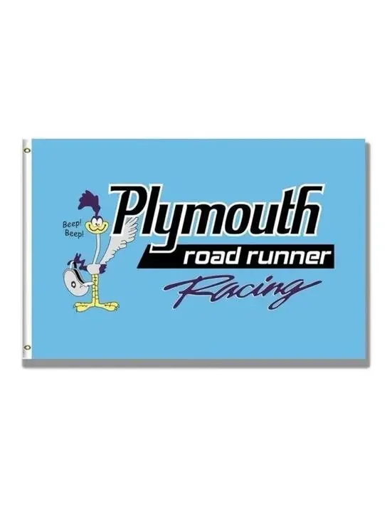 Plymouth Road Runner Racing Flag 3x5 ft Banner Mopar Garage Man Cave Sign New