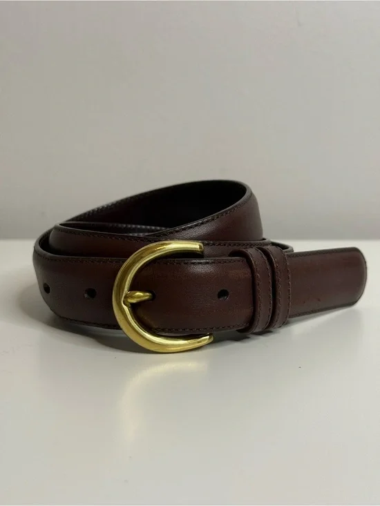 Coach Vintage Dark Brown Leather Belt Style 8400 Brass Buckle