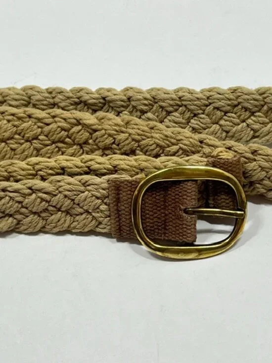 Women's Braided Jute Belt with brass buckle Size 42.5