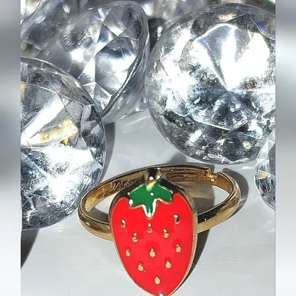 Super cute girls jeweled adjustable ring