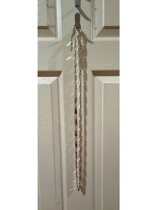 Gold & Silver Rectangular Link Chain Belt 27 Inches