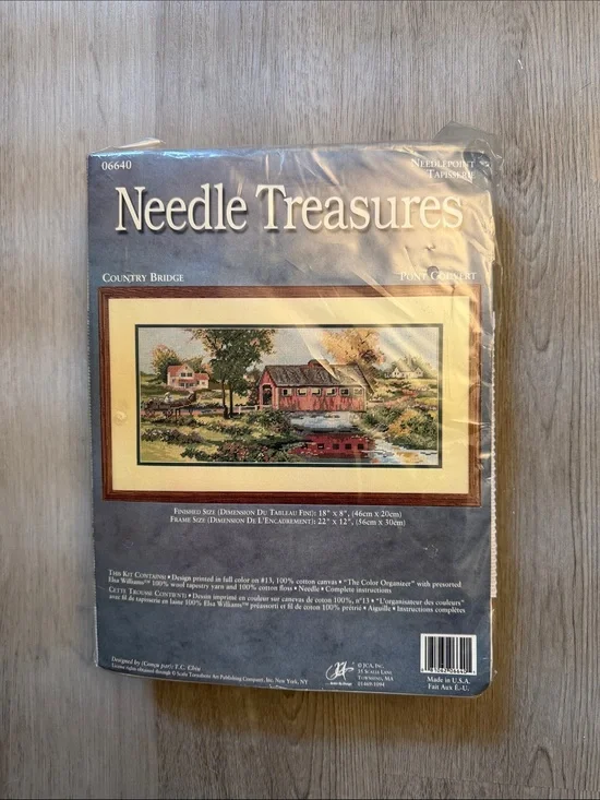 Needle Treasures Needlepoint ‘Country Bridge’ Wall Decor - Blue/Beige