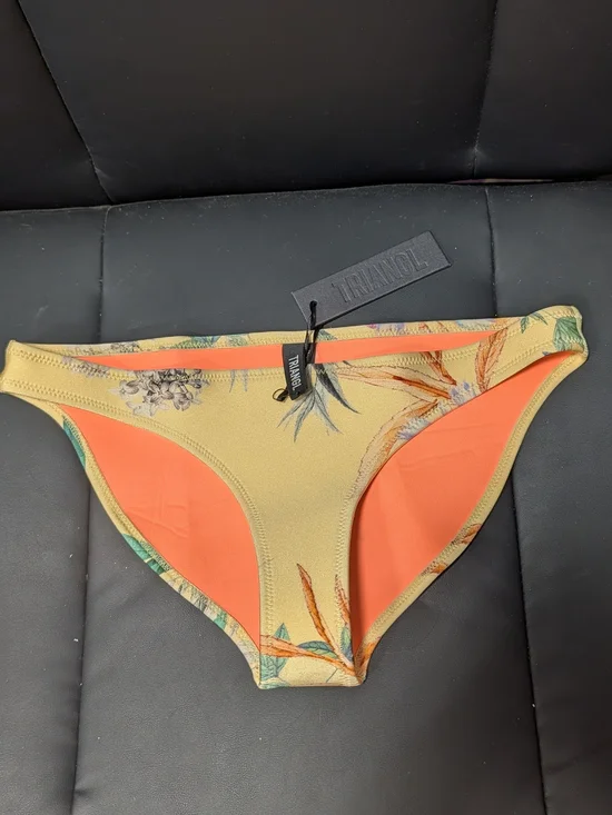 triangl swimwear Kids Yellow Floral Bikini Bottom with Orange Lining