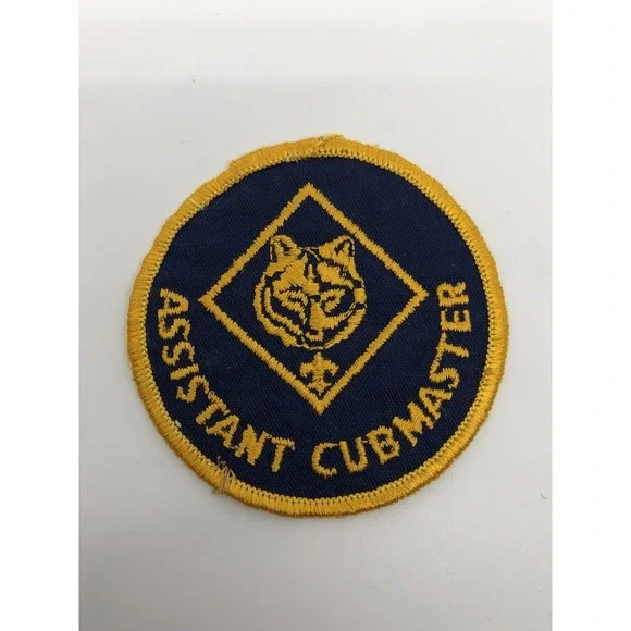 Cub Scout Assistant Cubmaster Patch Boy‎ Scouts Badge Leader Gold Bear Blue 3
