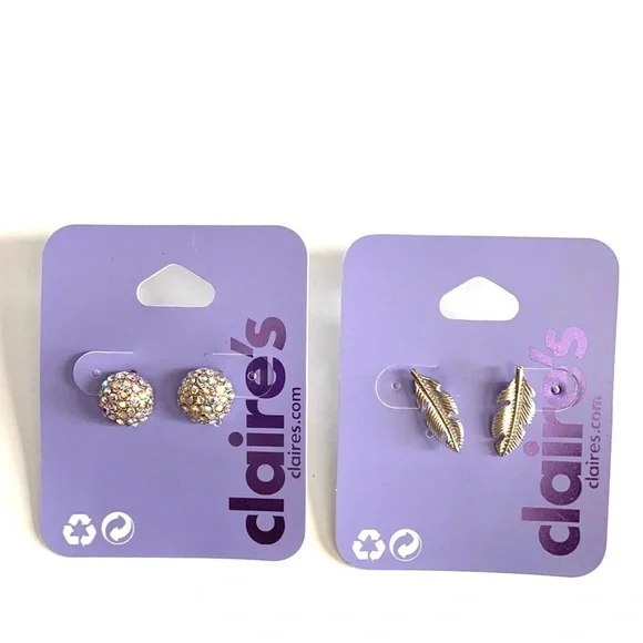 Claire’s Lot of (2) pairs‎ of earrings, NWT - In Original Sealed Packagin…