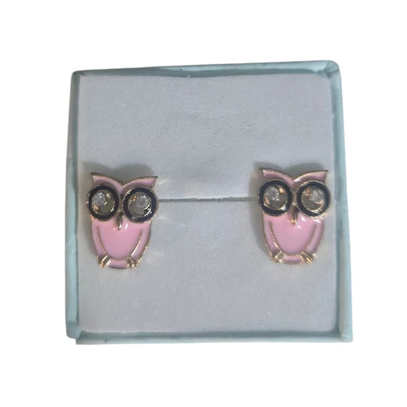 Pink Owl Kid's‎ Earrings