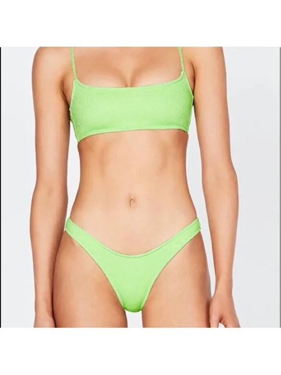 triangl swimwear Lime Green Sparkle Bikini Set