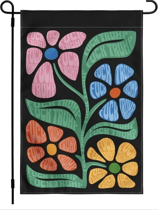 Resist Garden Flag 12x18 Inches - Double sided floral design subtle anti protest