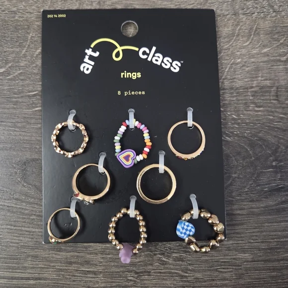 Art Class Girls 8pc Rings Set NEW