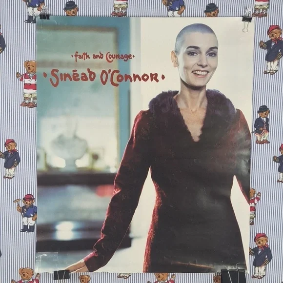 Sinead O'Connor rare vintage 2000 original Faith & Courage promo poster 18/24