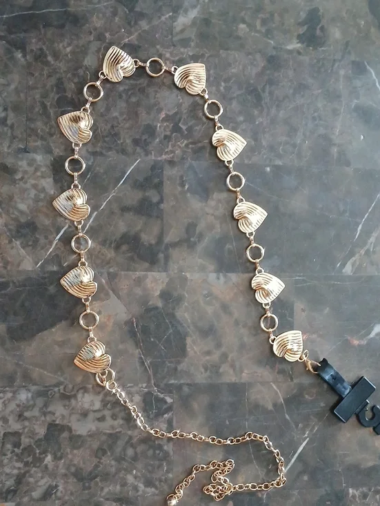 Gold Heart Link Belt