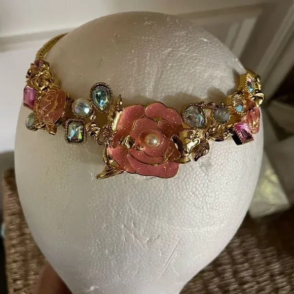 Disney Belle Gold Jeweled Kids Necklace