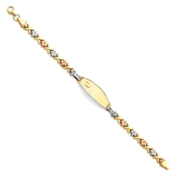 14k yellow white rose gold baby bracelet 6