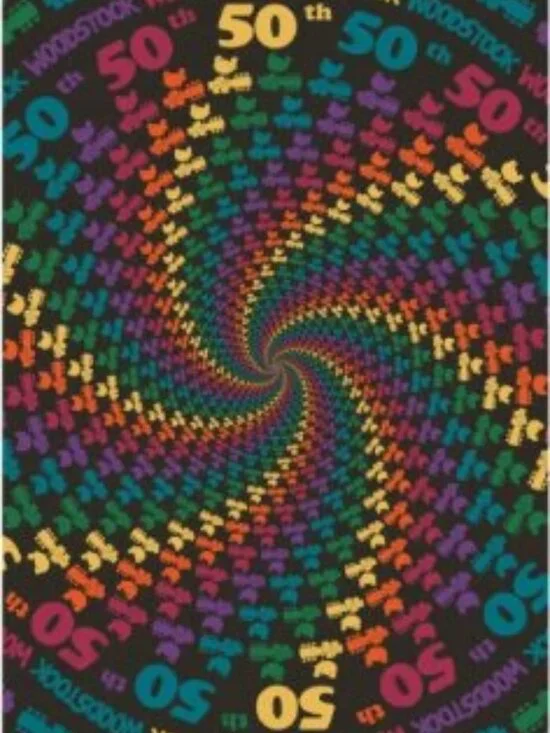 Woodstock 50th Spiral Tapestry ~ Officially Licensed ~ 60