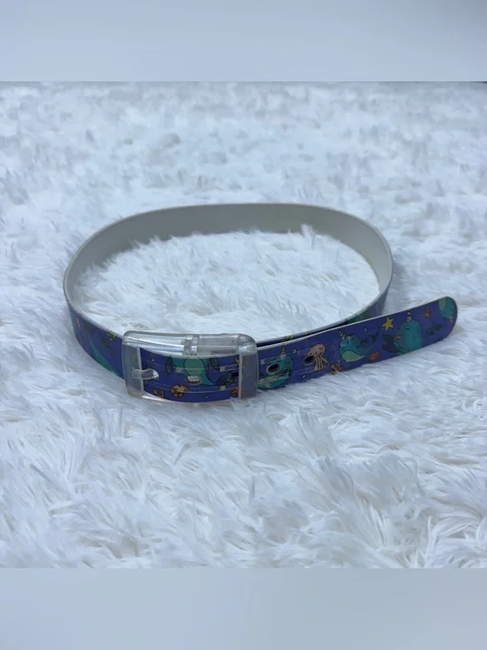 Women’s 42.5” Blue Narwhal Pattern C4 Equestrian Horseback Riding Belt. Good Con