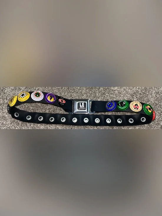 Little Earth seatbelt belt bottle caps