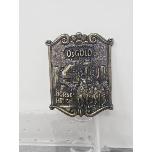 O's GOLD SEED Co 40 Horse Hitch Lewis‎ Buckles Chicago 1776-1976 BELT BUCKLE Ag