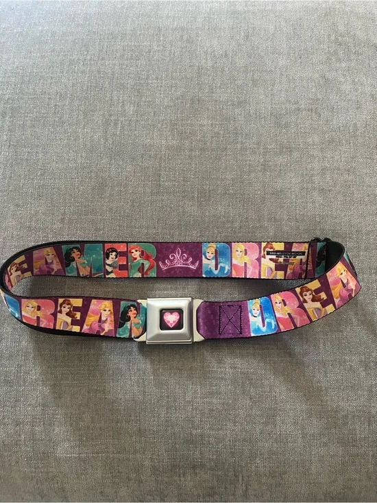 Buckle-Down Purple Multicolor Disney Princess Seatbelt Belt