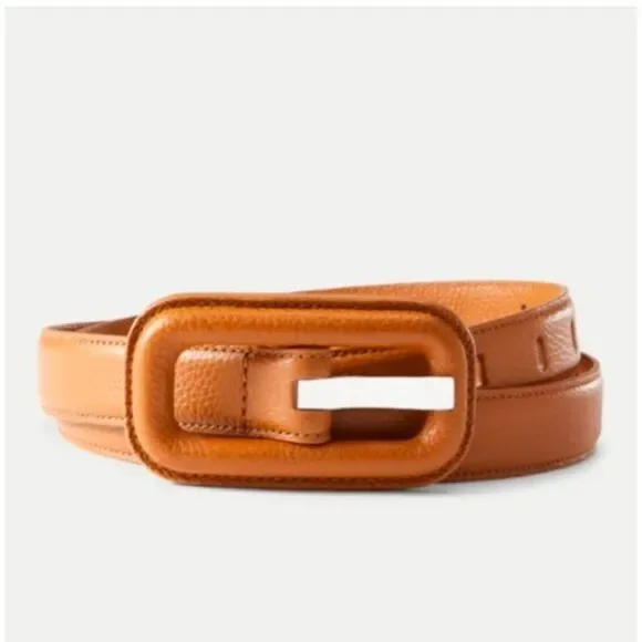 Veronica Beard Gavazzeni Women's Lavanda Leather Buckle Belt Sz XXS NWT 155