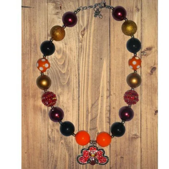Thanksgiving Turkey Girls Bubble Gum Necklace
