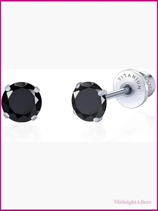 Hypoallergenic Titanium Screw Back Stud Earrings Tragus Helix Cartilage