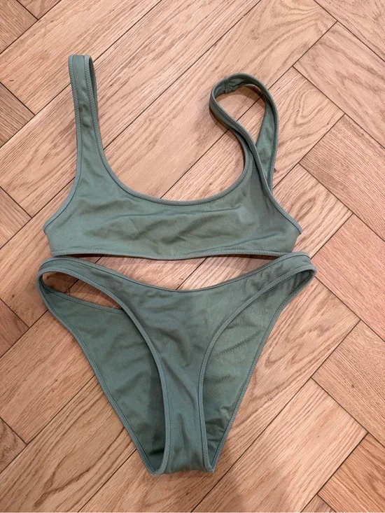 triangl swimwear Olive Green Scoop Bikini Set