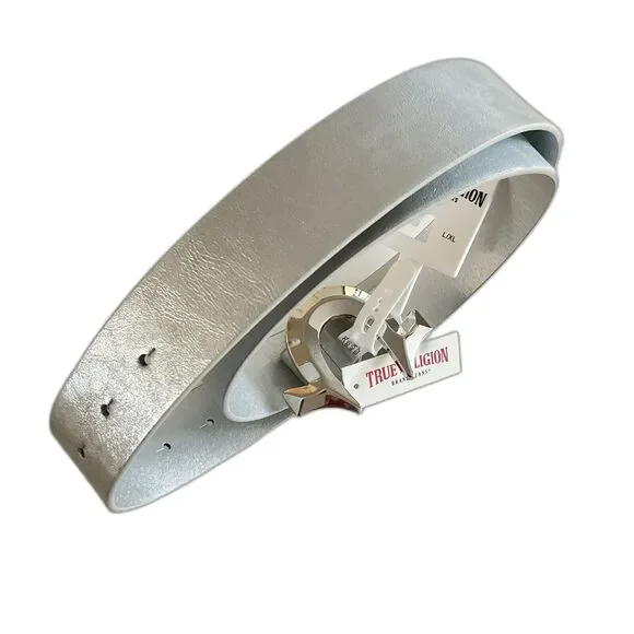 True Religion Belt Silver-tone Horse Shoe Buckle L / XL