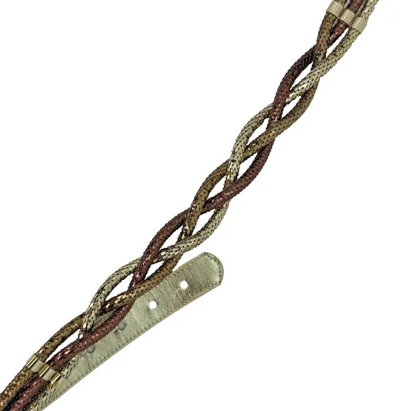 Vintage Braided Chain Belt‎ Mixed Metals Glam Grunge Snake Chain Waist