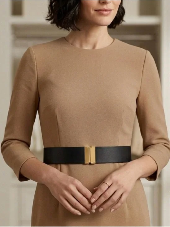 Lauren Ralph Lauren Black Belt Sz S Statement Classic Modern Gold Evening Career