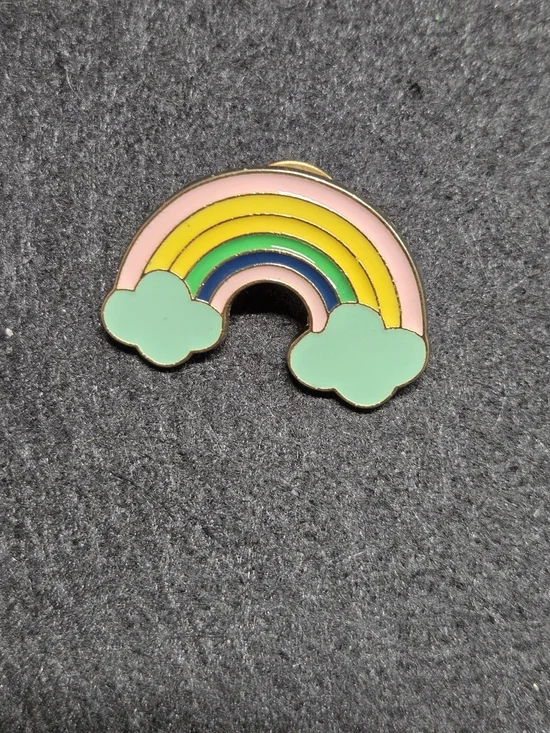 **Cute Mint & Pastel Rainbow Enamel Pin for Kids**