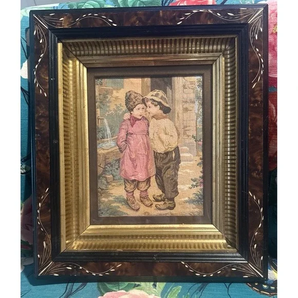 VTG Belgium Tapestry, Point deRose East Lake Victorian Frame 13x12