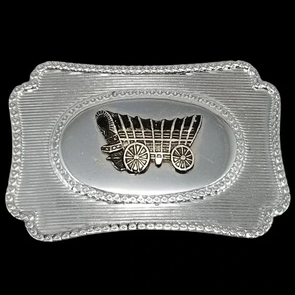 Western Belt Buckle Covered‎ Wagon | Old West Pioneers Settlers | Oregon Trail