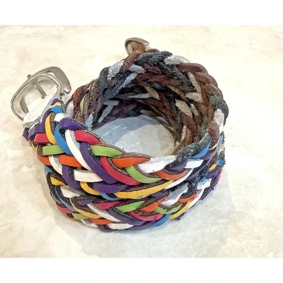 Vintage Capezio Argentina Woven Braided Leather Belt 0.75
