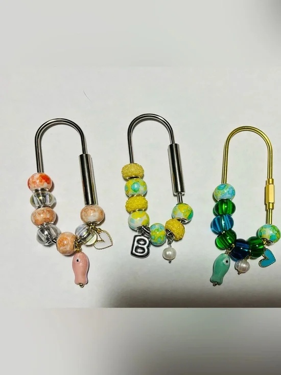 Beaded Charm Bag Clips - Multi Color