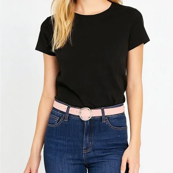 2/$30  NEW Faux Vegan Leather Belt in Pale Pastel Light Baby Pink
