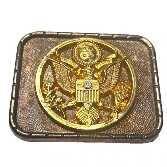Vintage U.S. Great Seal Eagle‎ Belt Buckle Gold Tone American USA