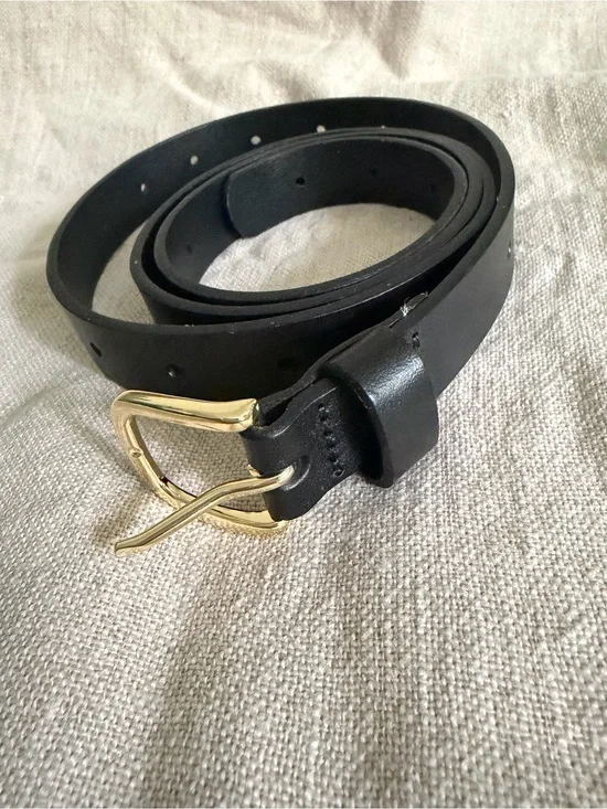 Jcrew minimalist  women’s black Leather Belt L/XL