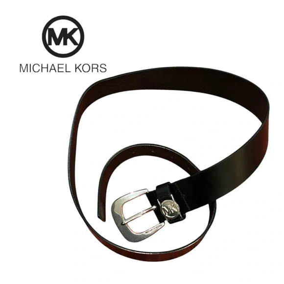 Michael Kors Black Leather Belt‎ - Size L