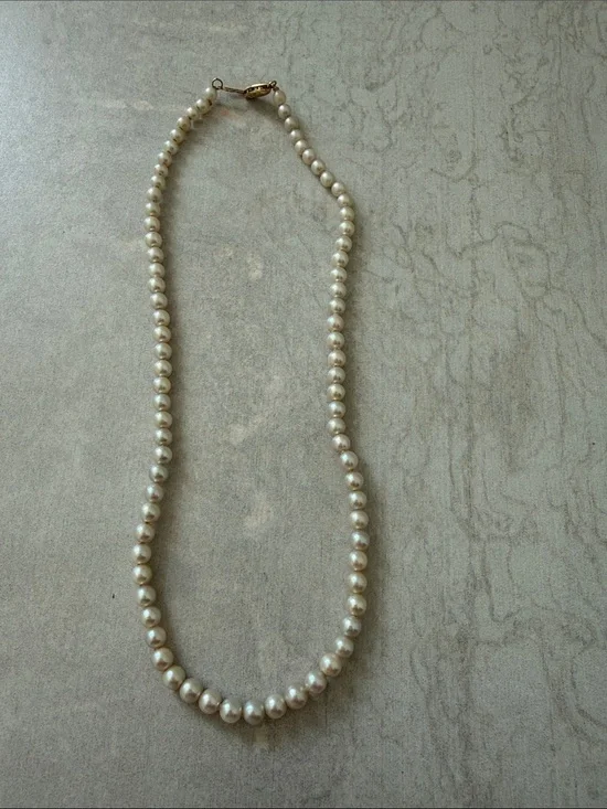 Kids Akoya Genuine Pearl Necklace with 14k Gold Clasp